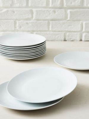 White Porcelain Dinner Plates - Party Set Of 12