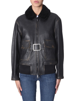 Golden Goose Deluxe Brand Collar Belted Jacket