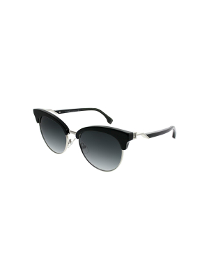 Fendi Ff 0229 807 9o Womens Round Sunglasses Black 55mm