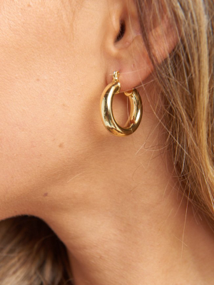 Luv Aj Baby Amalfi Tube Hoops ~ 14k Plated Gold