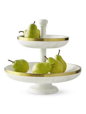 Marble & Gold Tiered Fruit Bowl