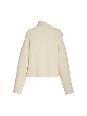 Eco Cashmere Doubleface Button Shoulder Sweater