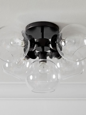 Staggered Glass 5-light Flushmount - Clear