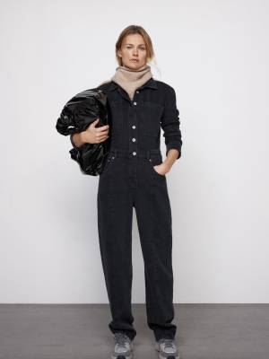 Long Denim Jumpsuit