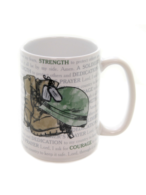 Tabletop 4.5" A Soldier's Prayer Mug Dedication Protect Strength Carson Home Accents - Drinkware