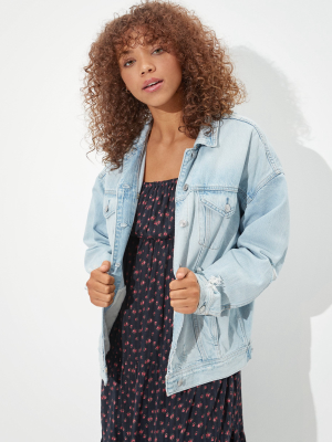 Ae Lightwash Denim Boyfriend Jacket