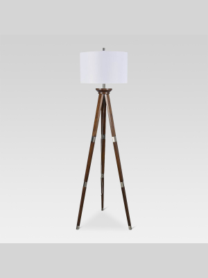 Wood Tripod Floor Lamp Nickel - Threshold™