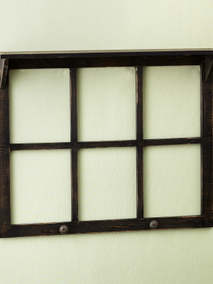 Lakeside Decorative Window Pane With Accessory Shelf - Antique Home Decor