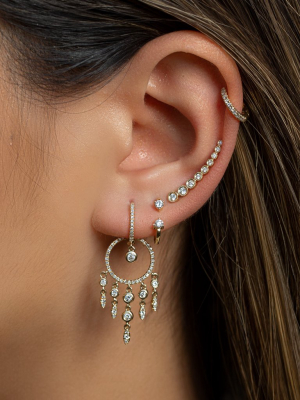 14kt Rose Gold Diamond Demi Earrings