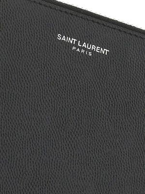 Saint Laurent Logo Zipped Clutch