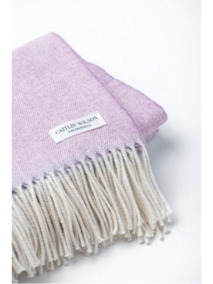 Herringbone Throw In Light Lilac