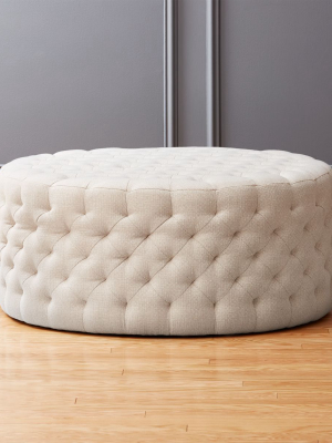 Tufted Natural Ottoman