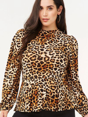 Plus Size Leopard Print Top