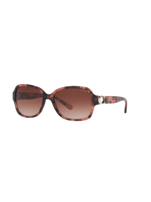 Coach Hc8241 557713 Female Rectangle Lifestyle Sunglasses Tortoise