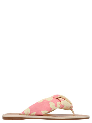 Miu Miu Floral Printed Thong Sandals