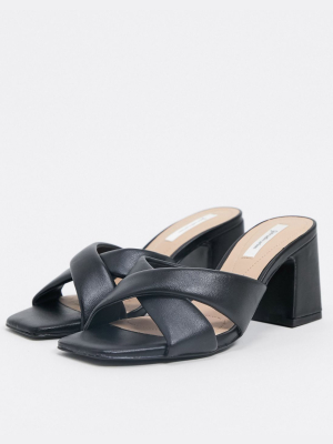 Stradivarius Heeled Sandal In Black