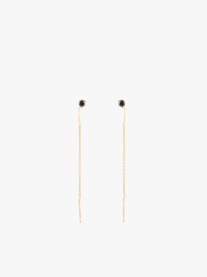 Black Diamond Threader Earrings P