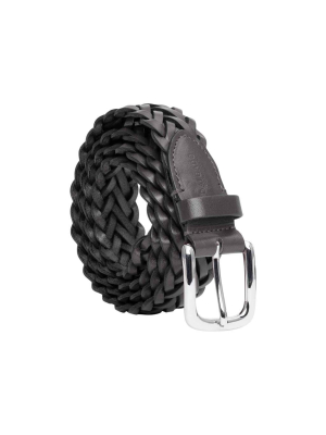 Nicolò Hand-braided Leather Gray Belt