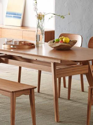 Currant Extendable Dining Table, Caramelized