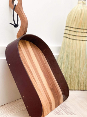 Walnut + Leather Dustpan, Handmade