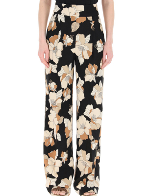 Max Mara Studio Farnese Floral Printed Trousers