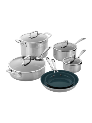 Zwilling Clad Cfx Stainless Steel Ceramic Nonstick Cookware Set