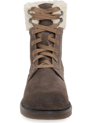 Dillon Grey Fleece Cuff Lace Up Boot