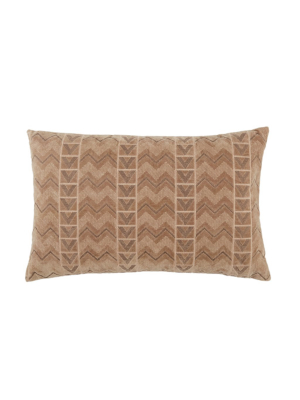 Jaipur Living Janco Chevron Beige/ Gray Poly Lumbar Pillow