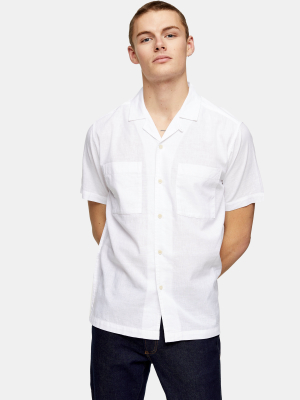 White Revere Shirt With Linen