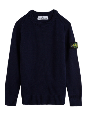 Stone Island Junior Logo Badge Knit Jumper