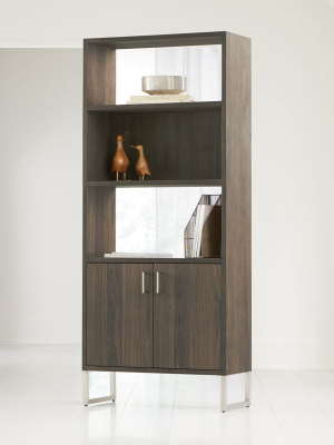 Clybourn 32" Walnut Storage Bookcase