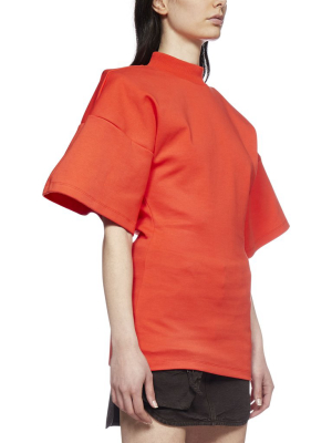 The Attico Mock-neck Padded Shoulder Top