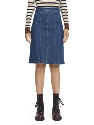 Cotton -blend Denim Pencil Skirt