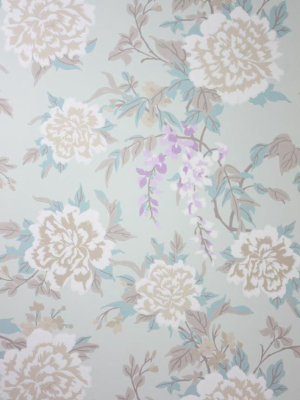 Sample Persian Garden Wallpaper In Turquoise And Gray Color By Osborne & Little