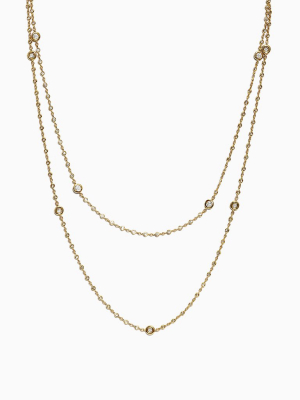 Effy D'oro 14k Yellow Gold Diamond Station Necklace, 1.35 Tcw