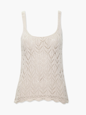 Scalloped Open-knit Cami