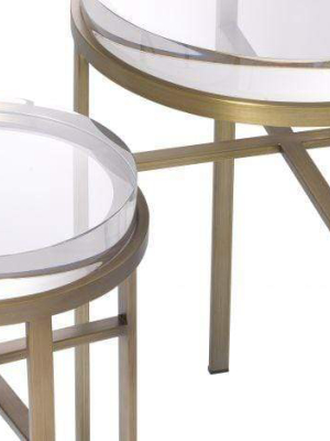 Eichholtz Hoxton Side Table - Set Of 2 - Gold & Clear