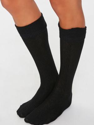 Cable Knit Knee-high Socks