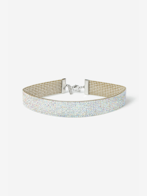 **iridescent Rhinestone Choker