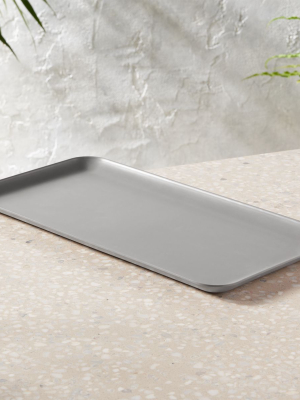 Pebble Matte Grey Rectangular Serving Platter