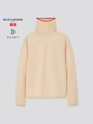 Women 3d Extra Fine Merino Turtleneck Sweater (ines De La Fressange)