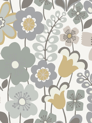 Piper Floral Wallpaper In Lavender From The Bluebell Collection By Brewster Home Fashions