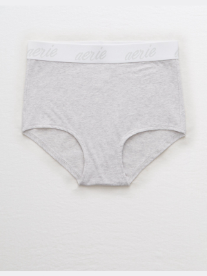 Aerie Cotton Logo High Waisted Boybrief Underwear