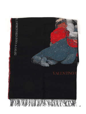 Valentino Intarsia Knitted Scarf