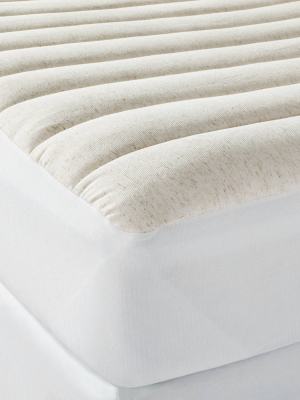 Machine Washable Linen Blend Mattress Pad - Casaluna™