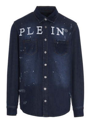 Philipp Plein Paint Splatter Logo Print Shirt