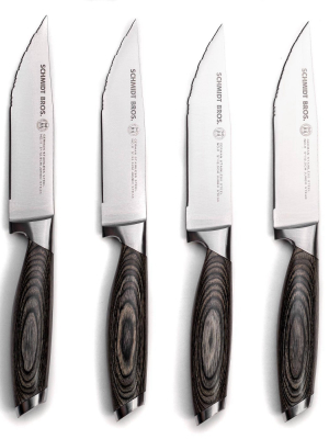 Schmidt Brothers Cutlery Bonded Ash 4pc Jumbo Steak Knife Set