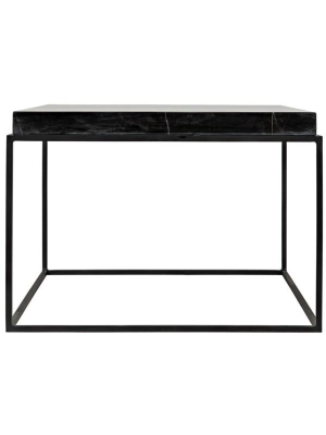 Lomax Coffee Table In Black Metal Finish W/ Black Stone