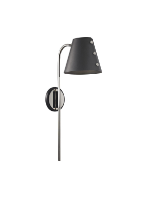 Polished Nickel/black Meta Sconce