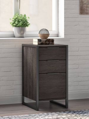 Atria 3 Drawer Assembled File Cabinet Charcoal Gray - Kathy Ireland Home
